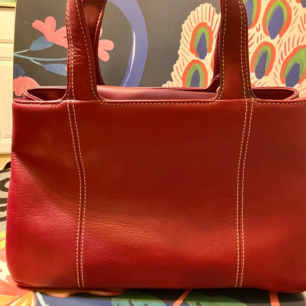 Sonoma Burgundy Leather Satchel - Picture 2 of 9
